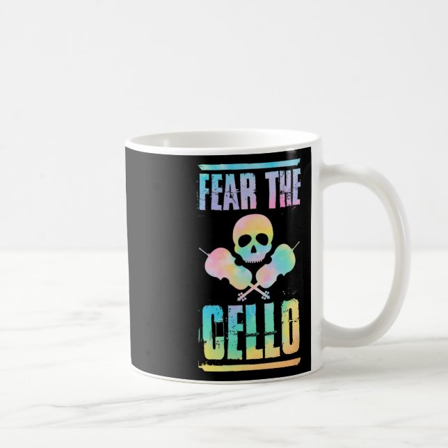 Taza De Café Temer Cello Skull Halloween Style Cello Player (Derecha)