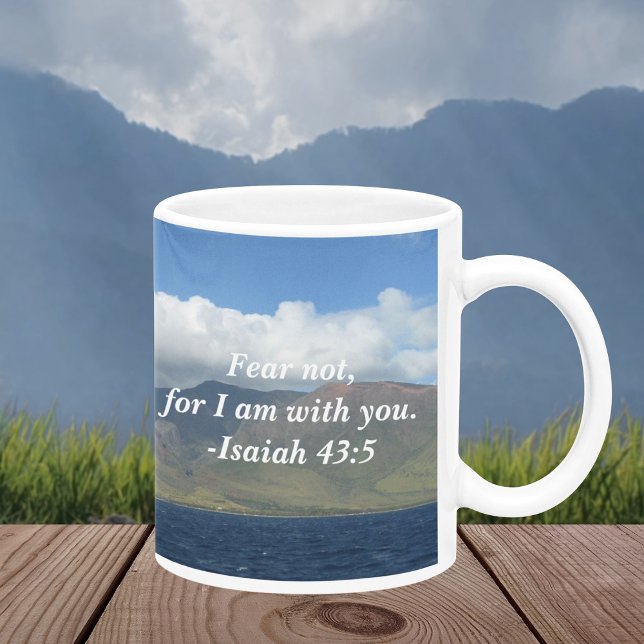 Taza De Café Temer No Por Estar Contigo Biblia Verso Océano (Subido por el creador)