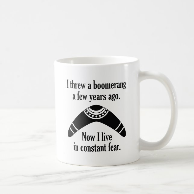 Taza De Café Temor constante de boomerang (Derecha)