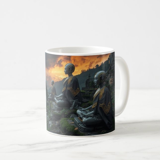 Taza De Café Temple of the Last AI Monks: Sci Fi Cyberpunk Mug (Anverso derecho)