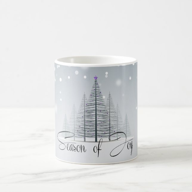 Taza De Café Temporada de Alegres Árboles de Invierno (Centro)