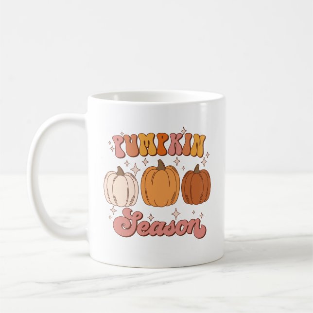 Taza De Café Temporada de calabaza rosa y Naranja (Izquierda)