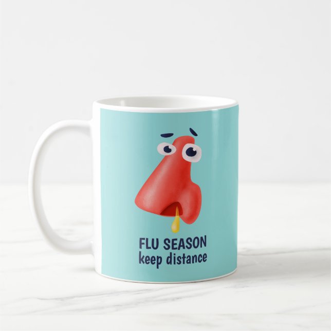 Taza De Café Temporada De La Gripe Mantener Distancia Corriendo (Izquierda)
