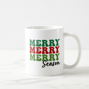 Taza De Café Temporada de merry Merry - Arte de vacaciones retr