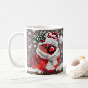 Taza De Café Temporada del Cardenal Bird Scarf Gorra Navidades