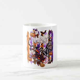 Taza De Café Temporada espeluznante Ganso Mapache Zarigüeya Hal