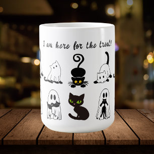 Taza De Café Temporada espeluznante Gato Negro Halloween