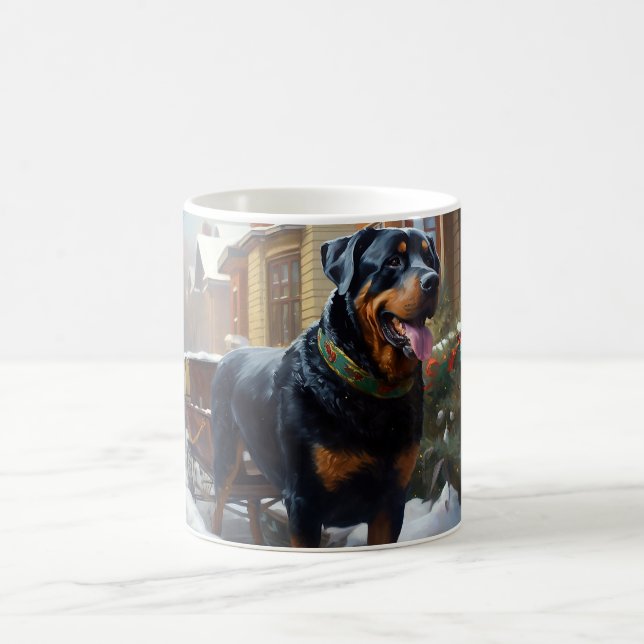 Taza De Café Temporada festiva de los Navidades Rottweiler (Centro)