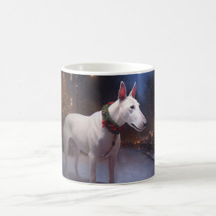 Taza De Café Temporada Festiva de Navidad del Bull Terrier