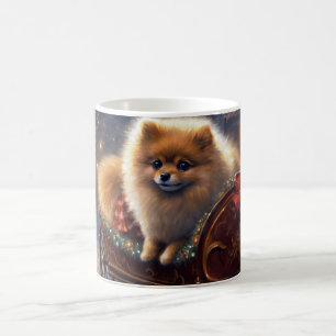 Taza De Café Temporada Festiva de Navidad del Pomerania Cepilla