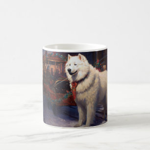 Taza De Café Temporada Festiva de Navidad Samoyedo