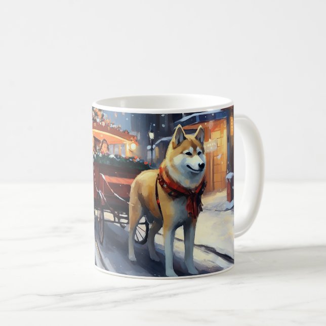 Taza De Café Temporada festiva de Navidades Akita (Anverso derecho)