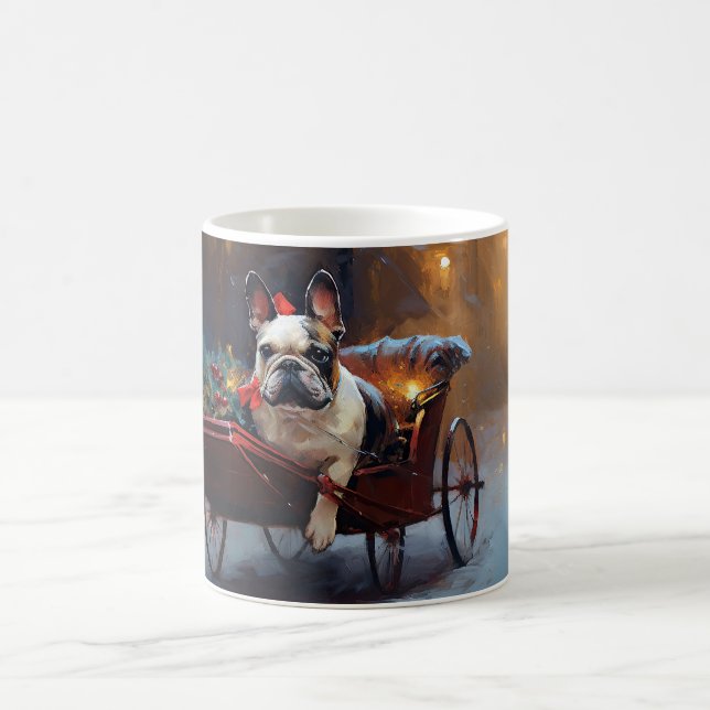 Taza De Café Temporada festiva de Navidades de Bulldog francese (Centro)