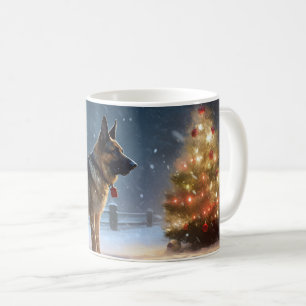 Taza De Café Temporada festiva de Navidades de pastores alemane