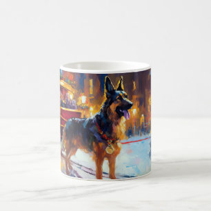 Taza De Café Temporada festiva de Navidades de pastores alemane
