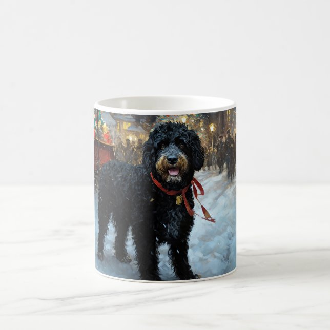 Taza De Café Temporada festiva de Navidades de perros de agua d (Centro)