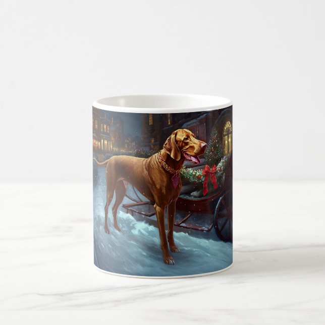Taza De Café Temporada festiva de Navidades Vizsla (Centro)