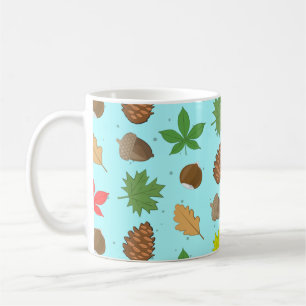 Taza De Café Temporada Otoñal Colorida - Patrón de la Naturalez