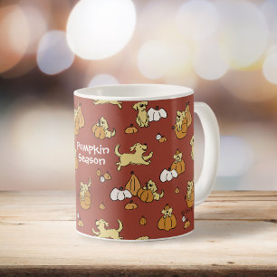 Taza De Café Temporada personalizada de calabaza de cachorro pa