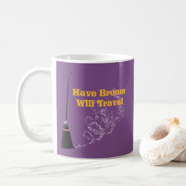 Taza De Café Ten Broom Will Travel Halloween Mug (Con donut)