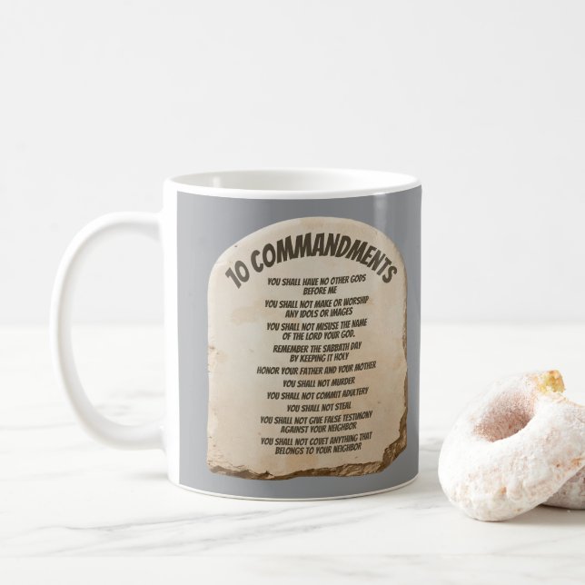 Taza De Café Ten Commandments (Con donut)
