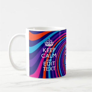 Taza De Café Ten tu calma diciendo en Swirl multicolor