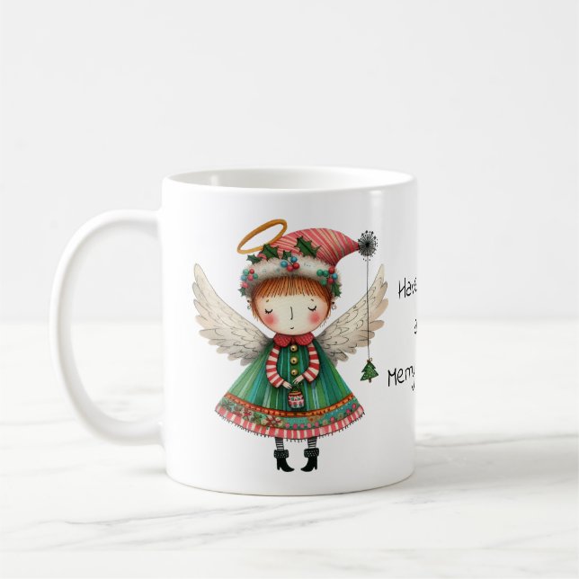 Taza De Café Ten un Ángel de Navidad muy Feliz (Izquierda)