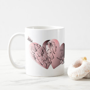 Taza De Café "Ten un feliz Día de San Valentín" Corazones escri