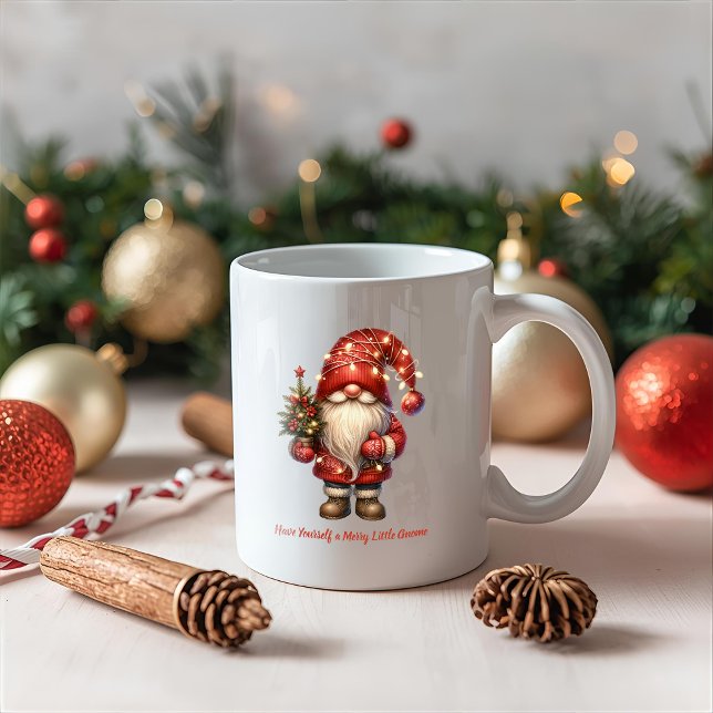Taza De Café Ten un pequeño gnomo navideño feliz (Subido por el creador)