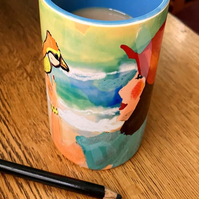 Taza De Café Tendencia de mujeres y aves Naturaleza Café Mug (Subido por el creador)