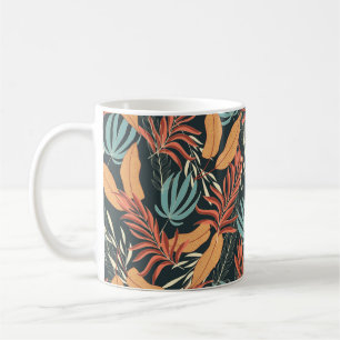 Taza De Café Tendencia de patrón tropical sin fisuras con amari