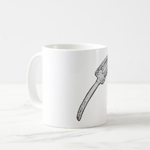 Taza De Café Tenedor Vintage Rústico Cubiertos Retro