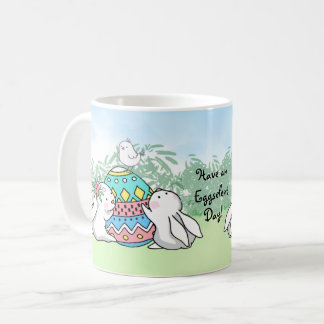 Taza De Café Tener conejitos de un día de huevos
