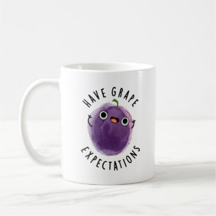 Taza De Café Tener Expectativas De Uva Pun De Fruta Positivo