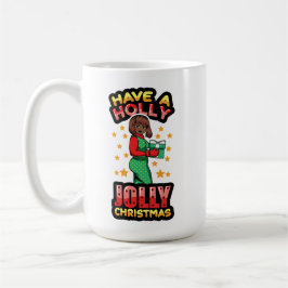 Taza De Café Tener Navidades de Holly Jolly Pajama Melanin X-ma