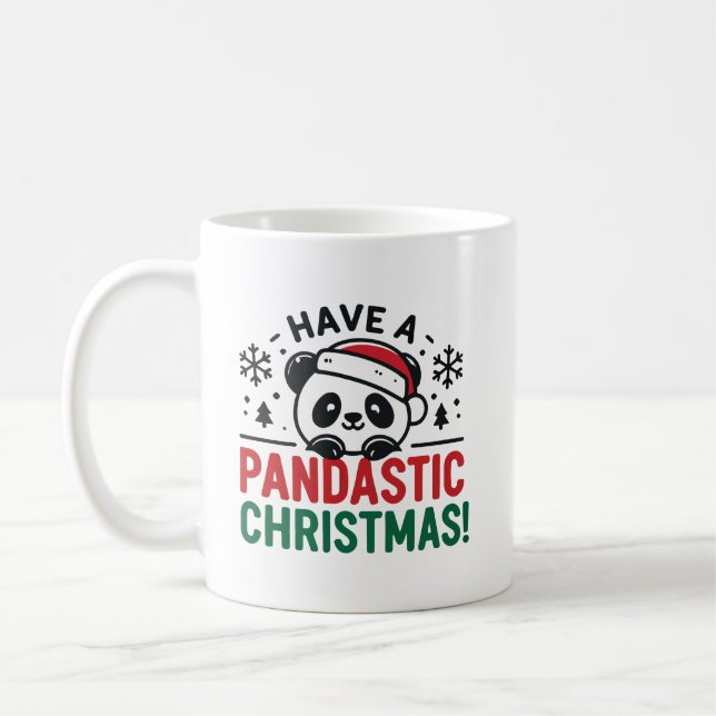 Taza De Café Tener Navidades pandásticos en vacaciones en Panda (Izquierda)