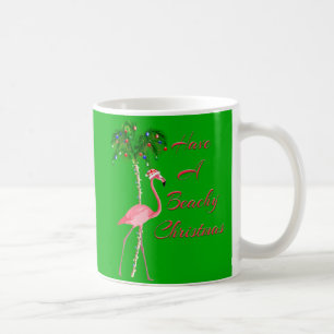 Taza De Café Tener Un Flamingo De Navidades De Playa