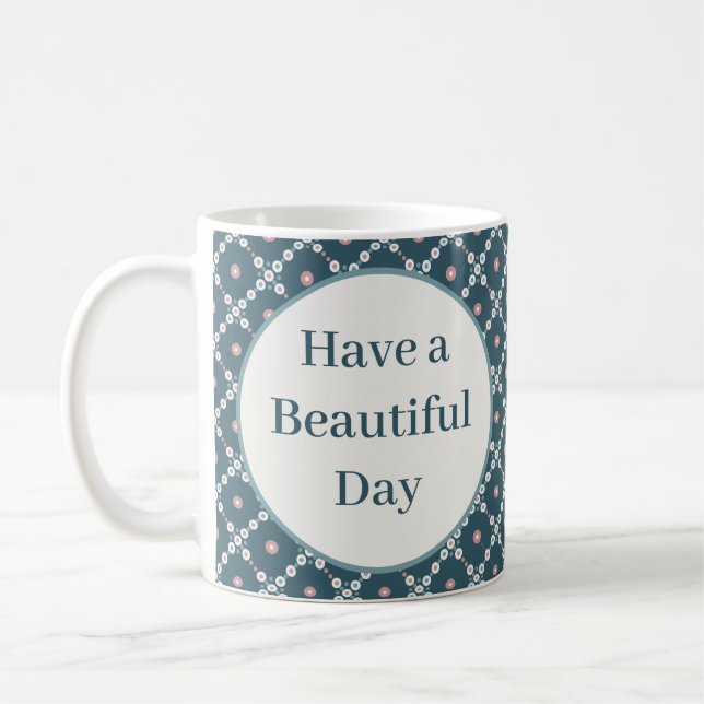 Taza De Café Tener un hermoso patrón de plazas Pearl Day (Izquierda)