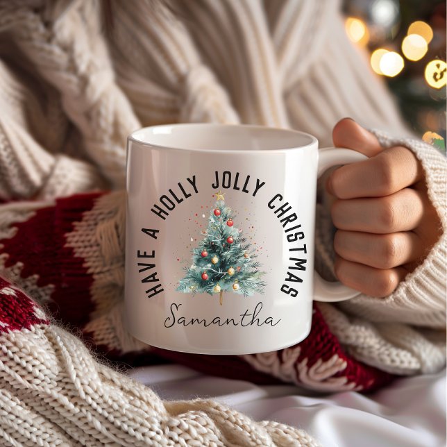 Taza De Café Tener un nombre personal para Navidades humildes (custom name, personalized name, christmas mug, christmas vibes, thanksgiving, christmas decor,)