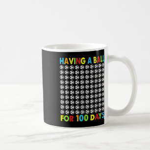 Taza De Café Tener Una Pelota Por 100 Días De Fútbol Escolar 10