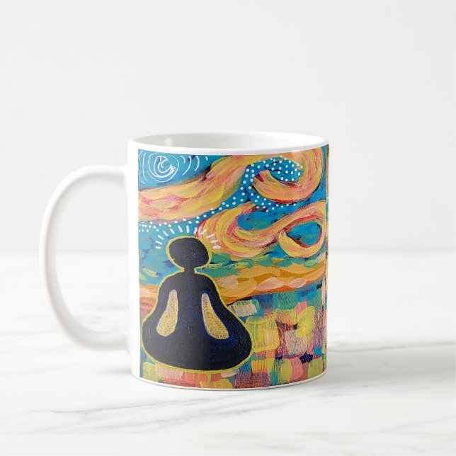 Taza De Café Tenga en cuenta la meditación del arte del yoga (Izquierda)