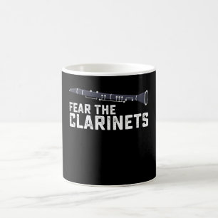 Taza De Café Tenga miedo de las Clarinetes Clarinetista Clarine