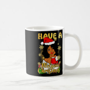 Taza De Café Tenga una Navidad con melanina Reina afroamericana