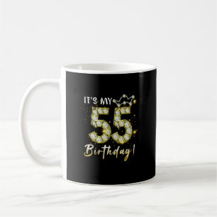 Taza De Café Tengo 55 años y es mi cumpleaños 55 Diamón de cump