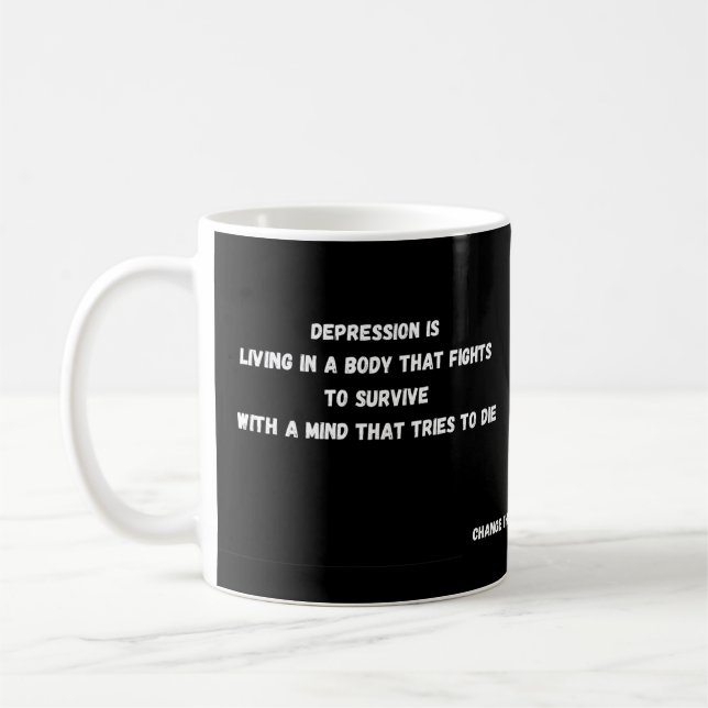 Taza De Café Tengo depresión_ cuerpo vs mente (Izquierda)