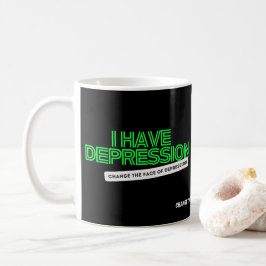 Taza De Café Tengo Depresión Neon Black Plain CTFOD Mug