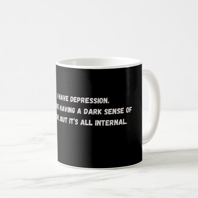 Taza De Café Tengo el humor de depresión. (Anverso derecho)