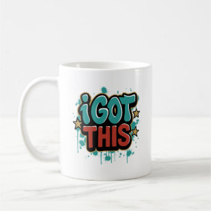 Taza De Café TENGO ESTO Tipografía Motivacional Estilo Grafiti