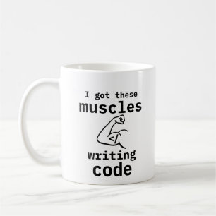 Taza De Café Tengo Estos Músculos Escribiendo Código Funny Code