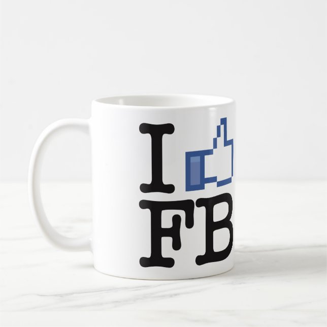 Taza De Café Tengo gusto de los pulgares del FB Facebook encima (Izquierda)